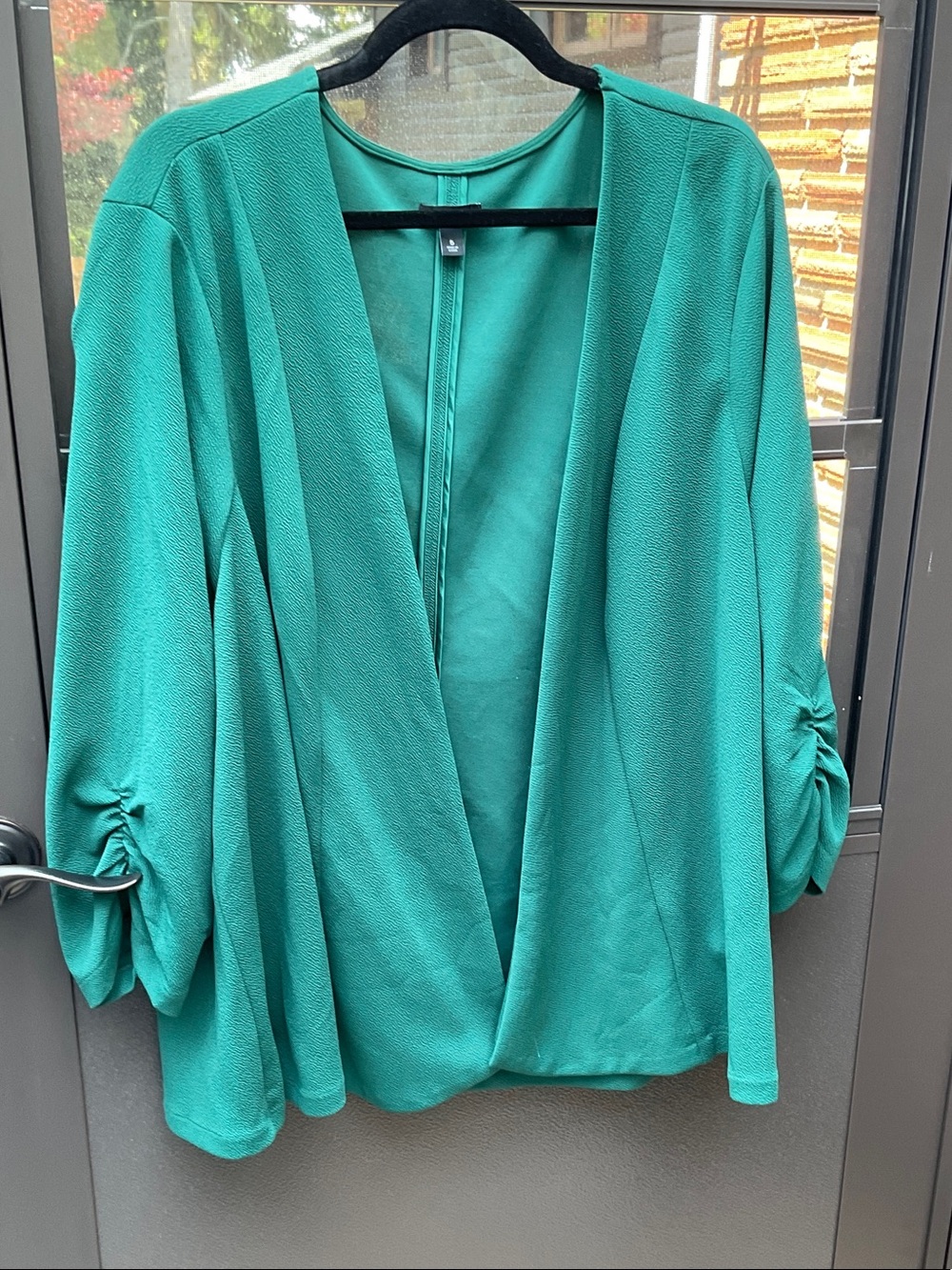 torrid Teal Open-Front Draped Jacket